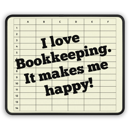 I Love Bookkeeping Mousepad – Smooth Surface, Non-Slip Base, Gift for Accountants & Gamers, Fun & Durable Desk Accessory - Beige