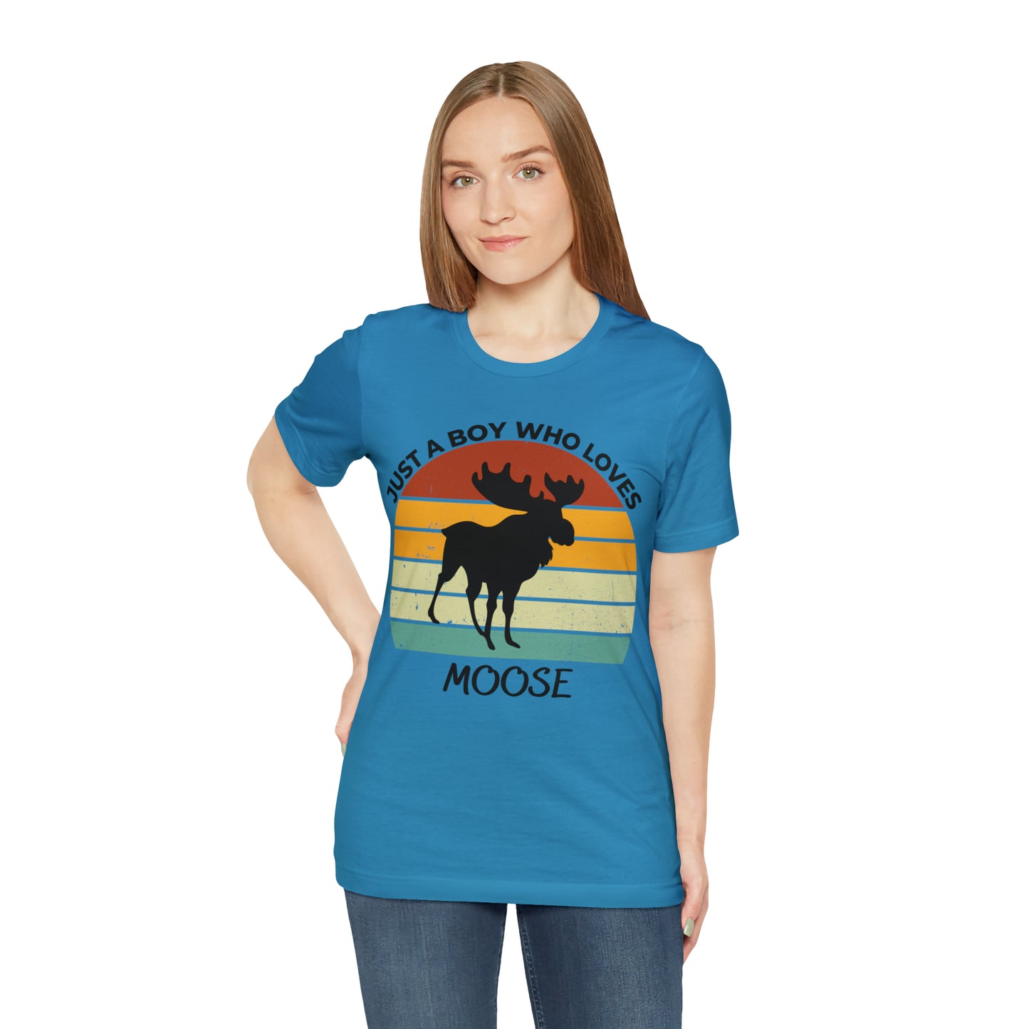 Just a Boy Who Loves Moose Short Sleeve Tee