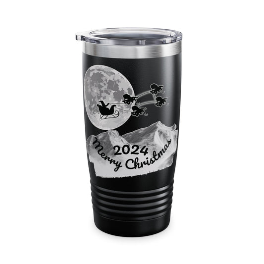 Christmas Tumbler, Santa Riding Sleigh Pulled by Octopuses, 20oz