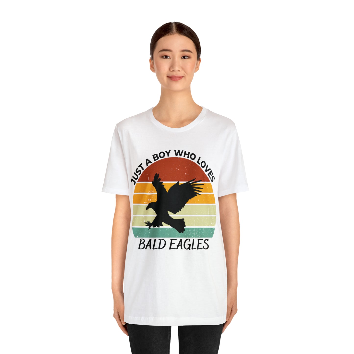 Just a Boy Who Loves Bald Eagles Short Sleeve Tee