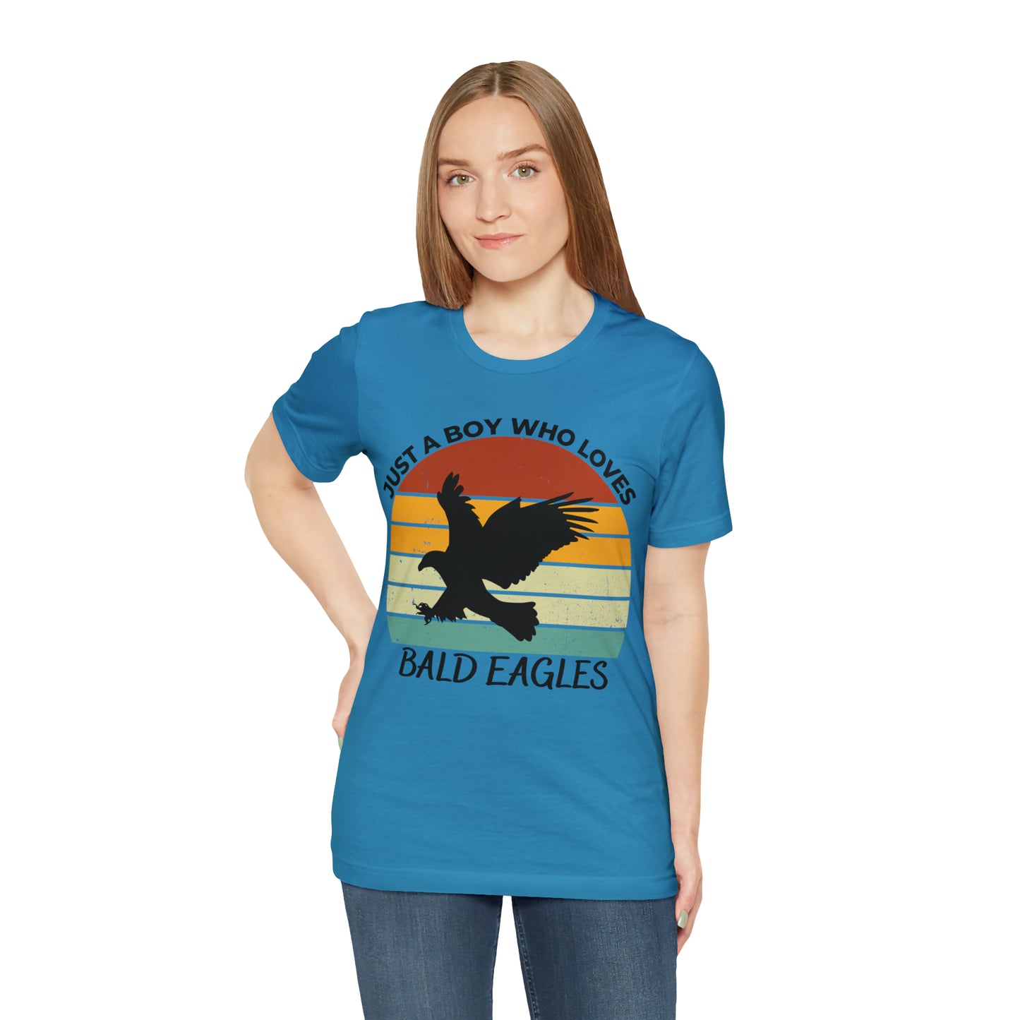 Just a Boy Who Loves Bald Eagles Short Sleeve Tee