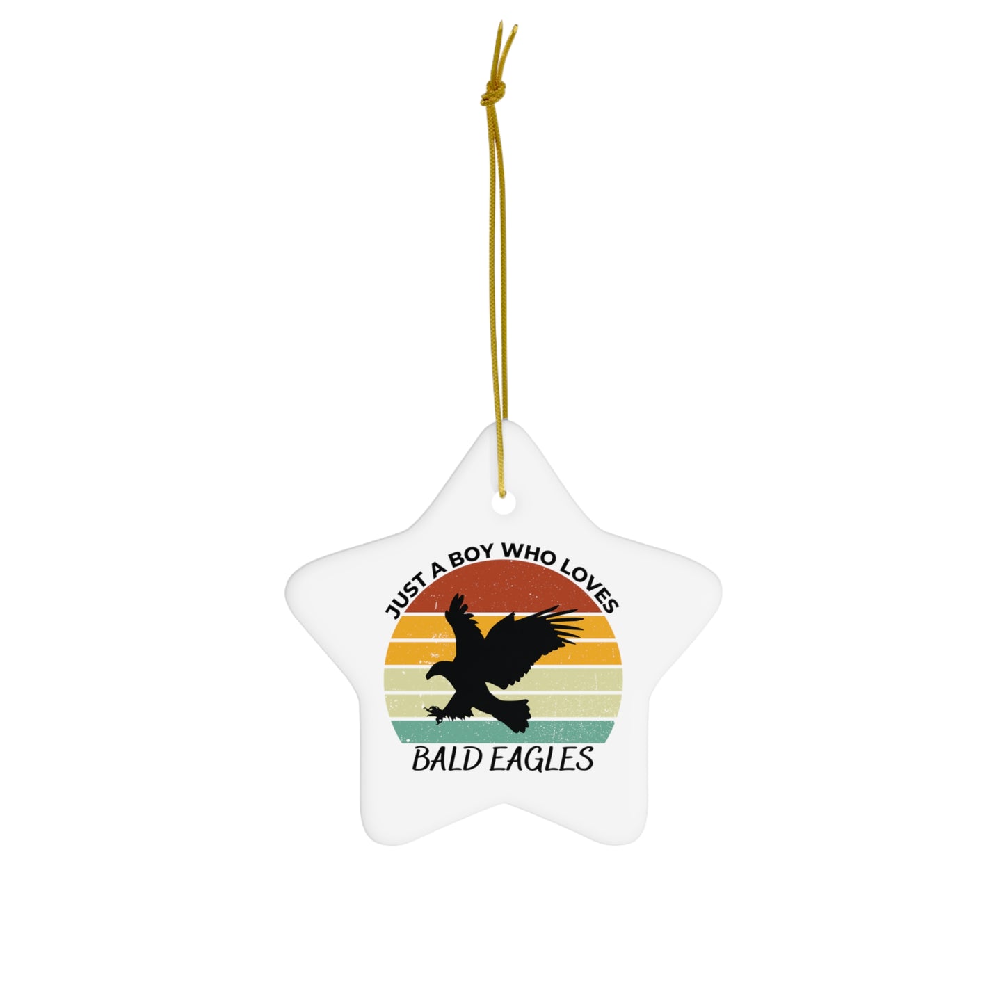 Just a Boy Who Loves Bald Eagles Ceramic Ornament, 3 Shapes