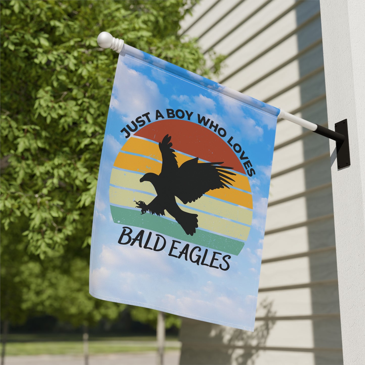 Just a Boy Who Loves Bald Eagles Garden & House Banner