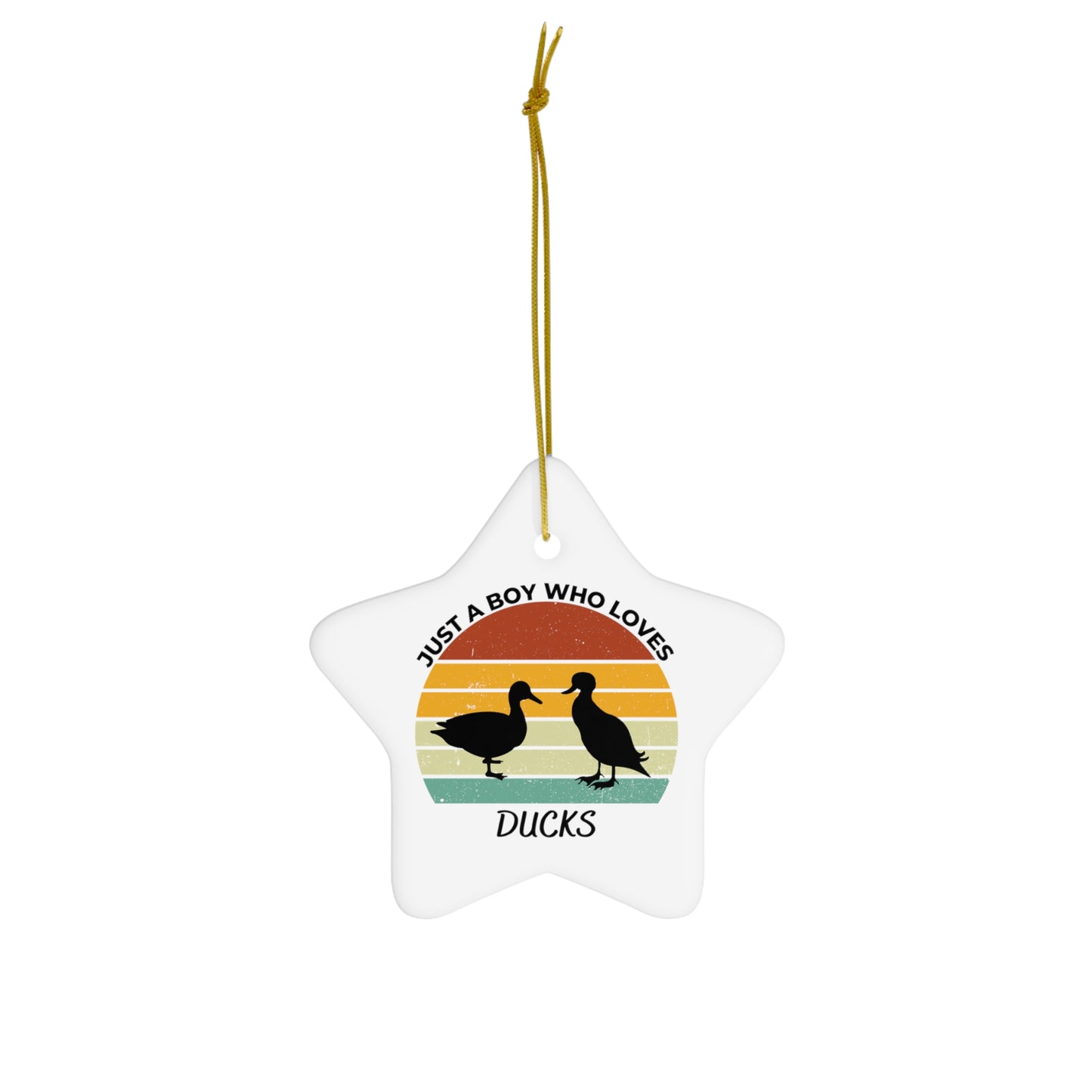 Just a Boy Who Loves Ducks Ceramic Ornament, 3 Shapes