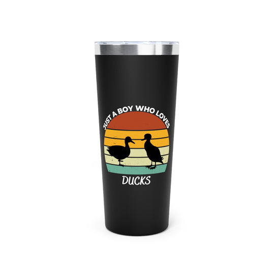 Just a Boy Who Loves Ducks Copper Vacuum Insulated Tumbler, 22oz