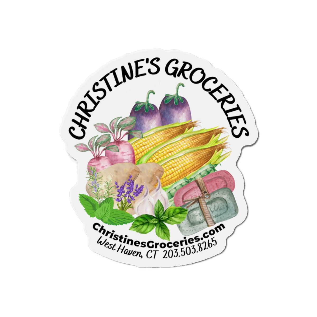 Christine's Groceries Die-Cut Magnets