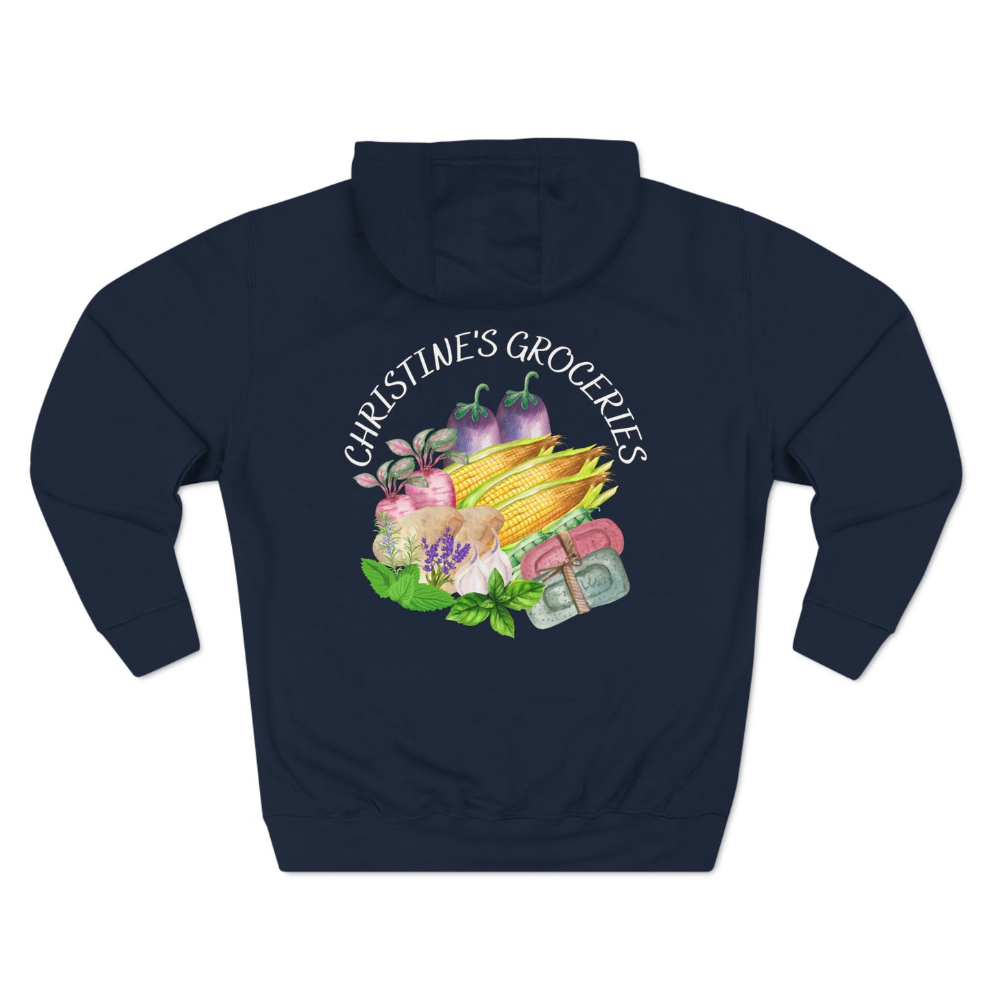 Christine's Groceries Logo Three-Panel Fleece Hoodie