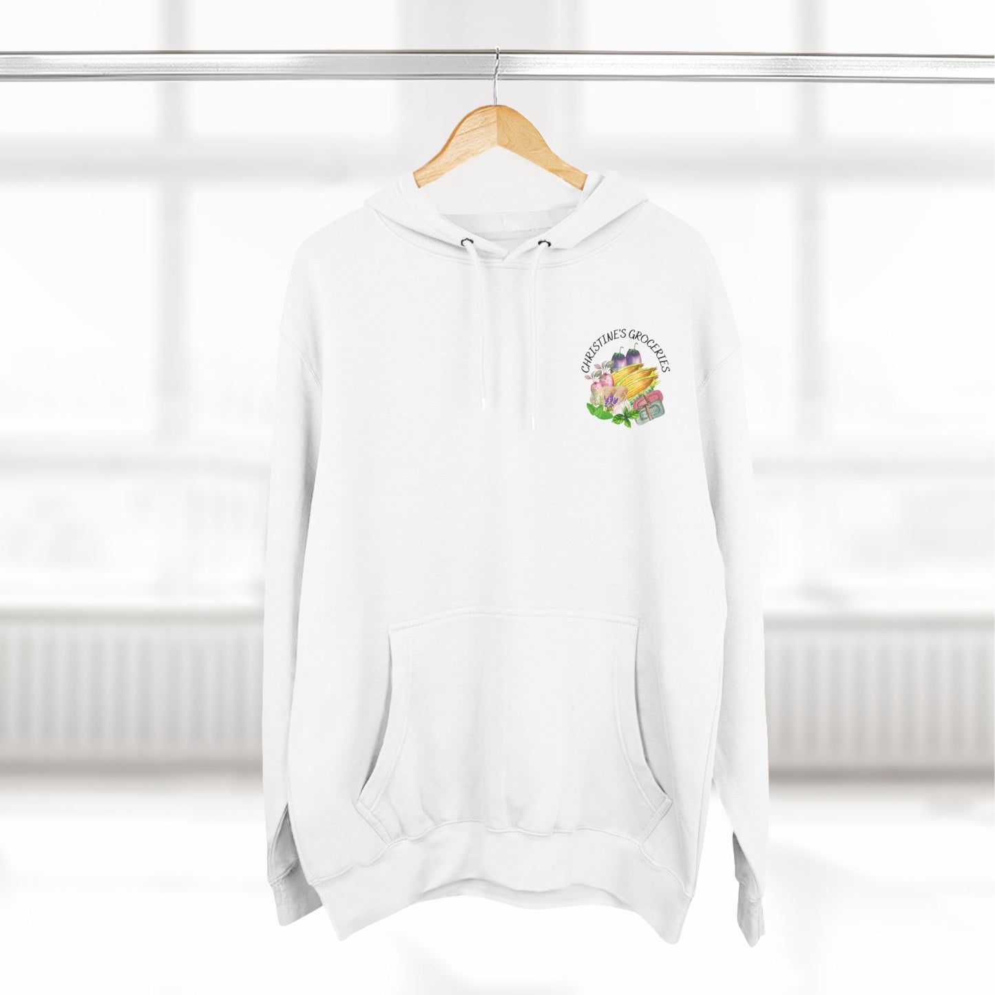 Christine's Groceries Logo Three-Panel Fleece Hoodie