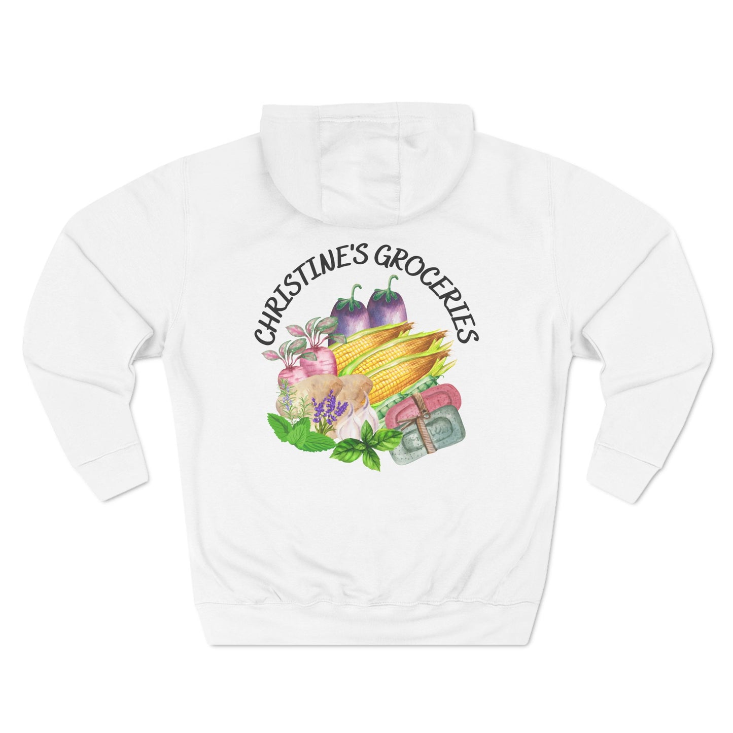 Christine's Groceries Logo Three-Panel Fleece Hoodie