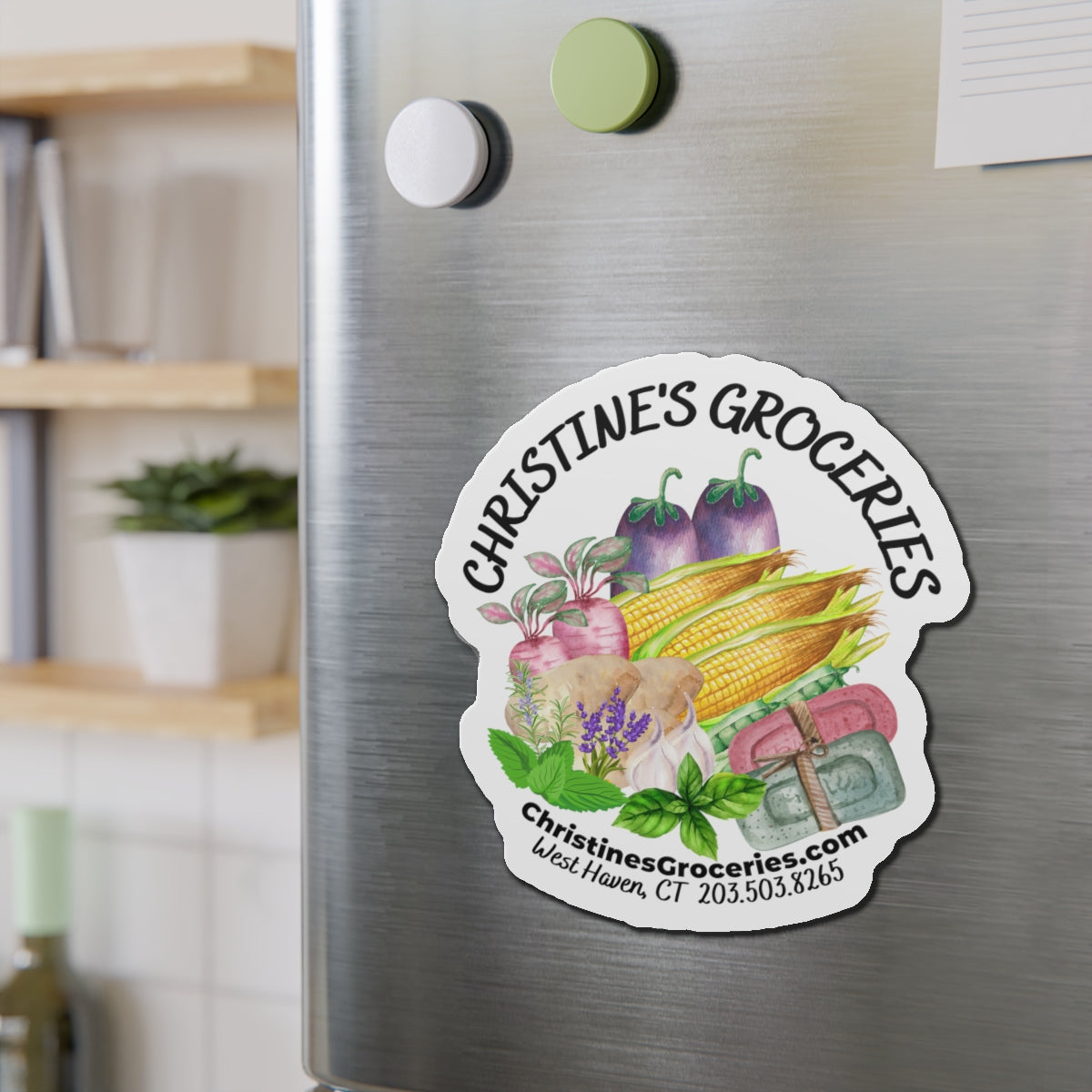 Christine's Groceries Die-Cut Magnets