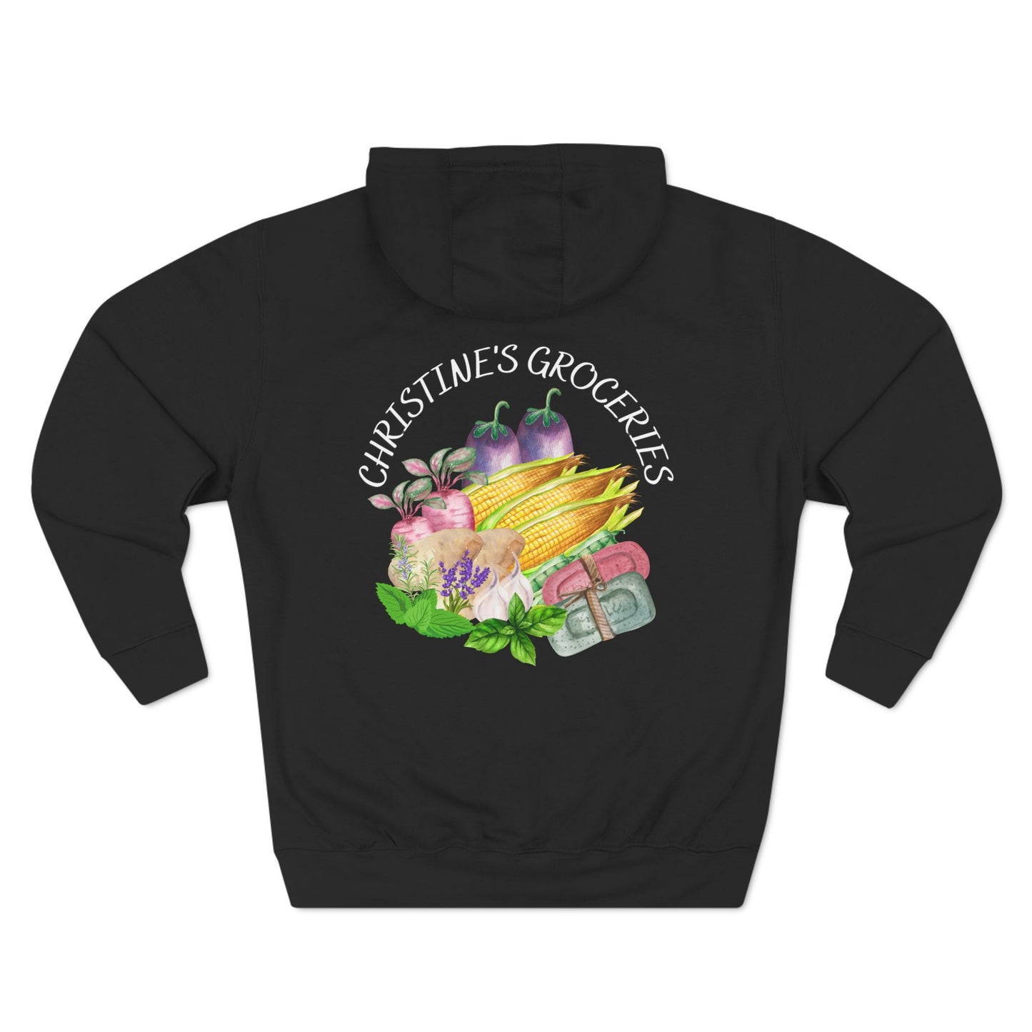 Christine's Groceries Logo Three-Panel Fleece Hoodie