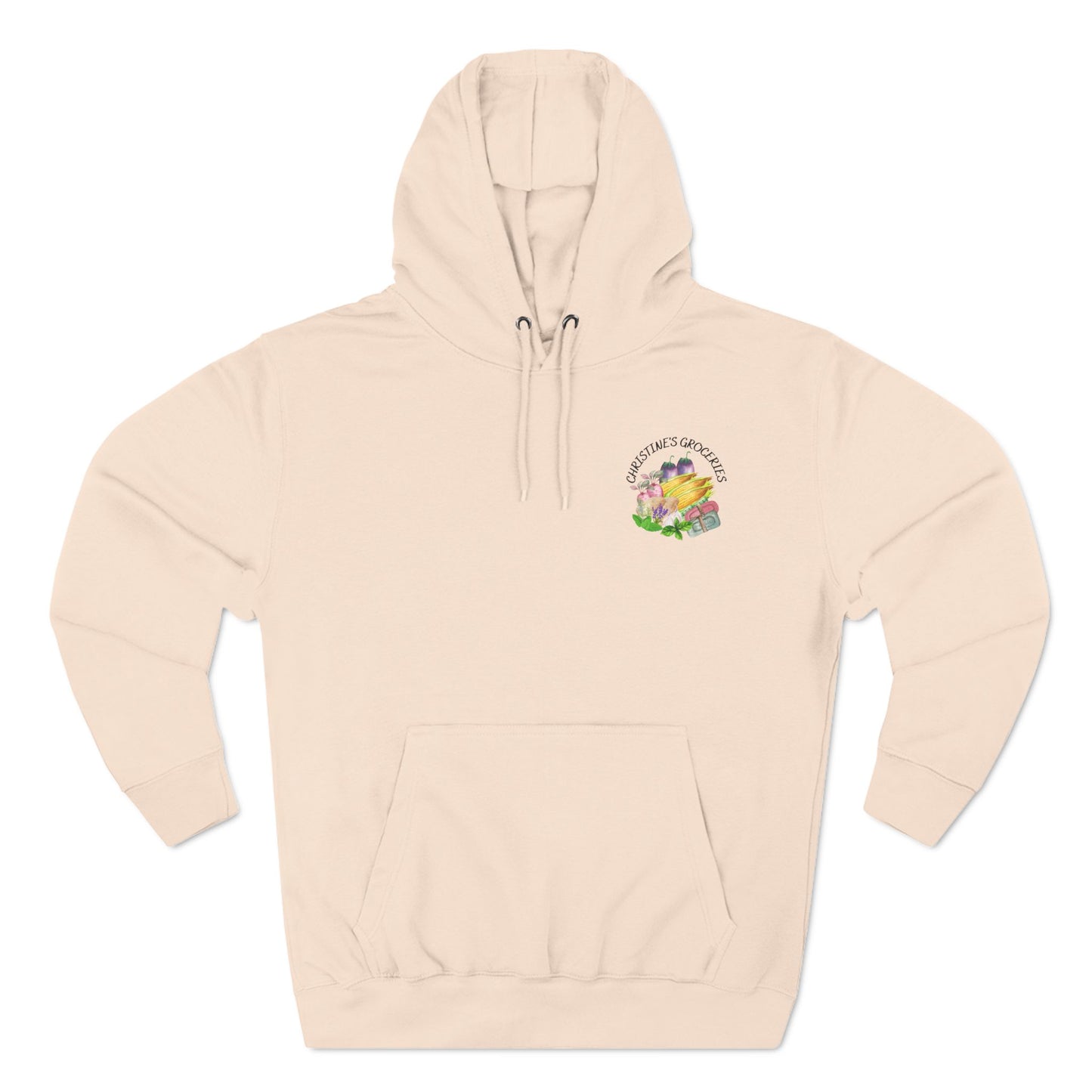 Christine's Groceries Logo Three-Panel Fleece Hoodie