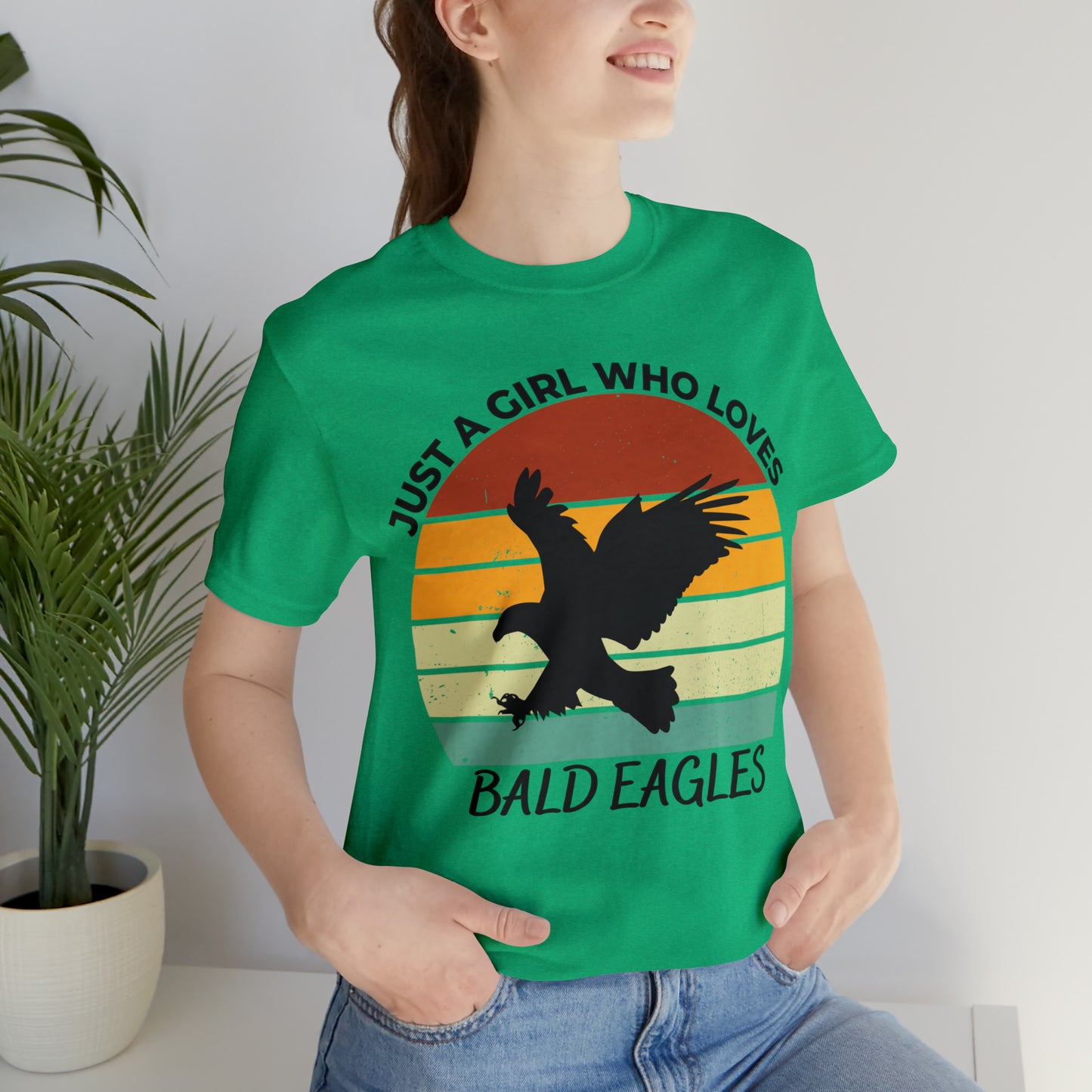 Just a Girl Who Loves Bald Eagles Short Sleeve Tee