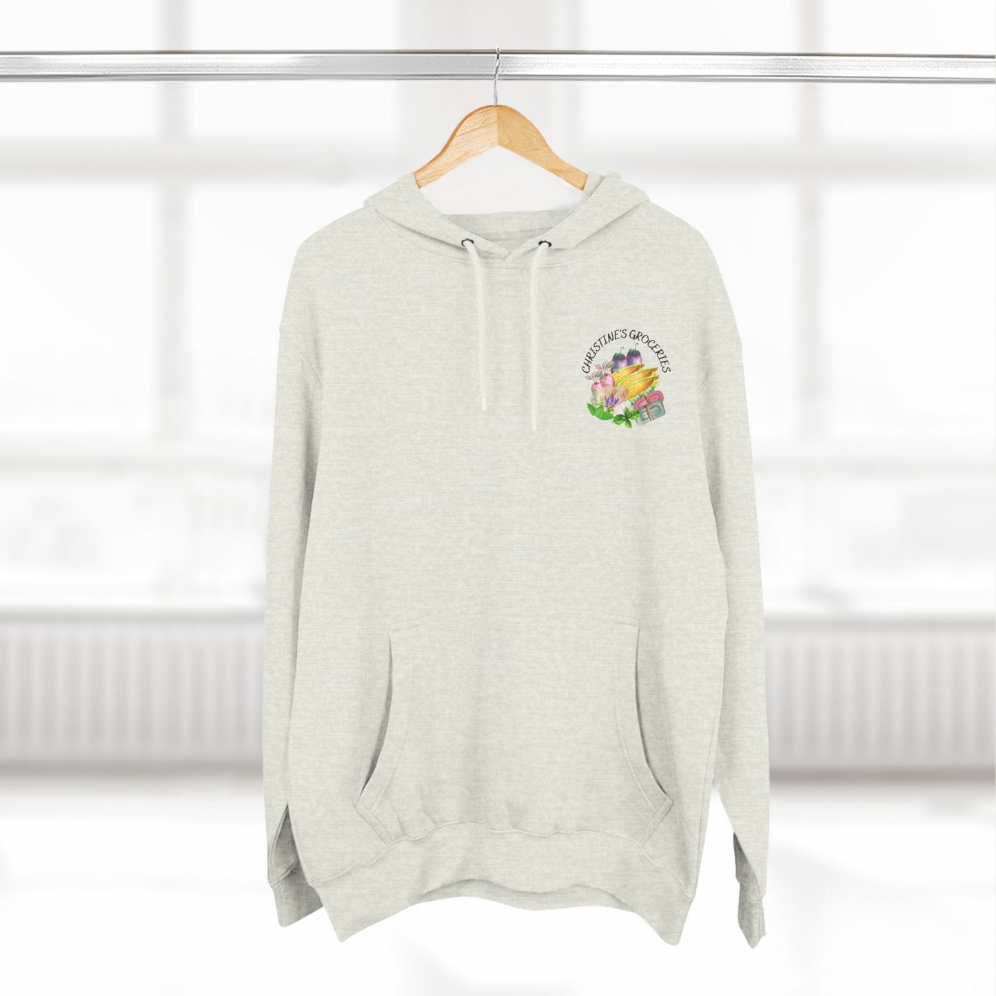 Christine's Groceries Logo Three-Panel Fleece Hoodie