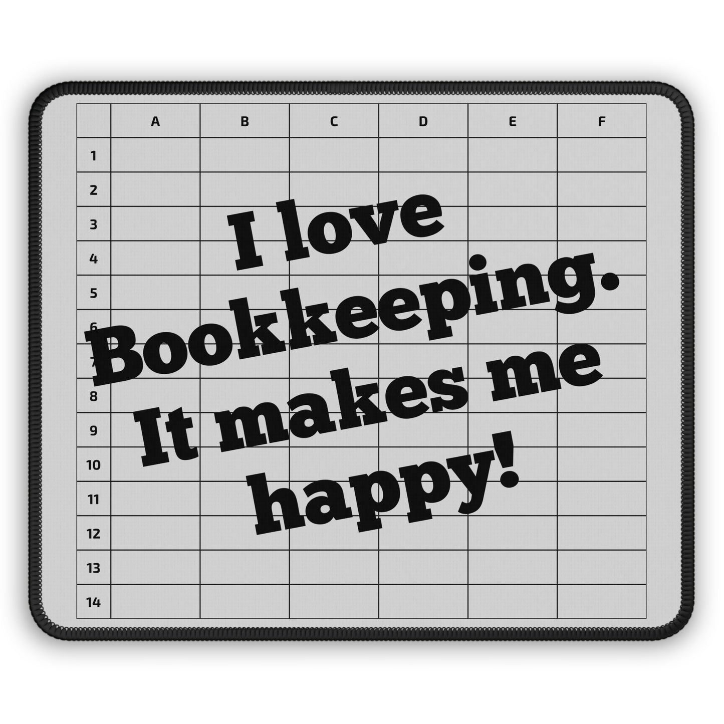 "I Love Bookkeeping Mousepad – Smooth Surface, Non-Slip Base, Gift for Accountants & Gamers, Fun & Durable Desk Accessory" - Gray