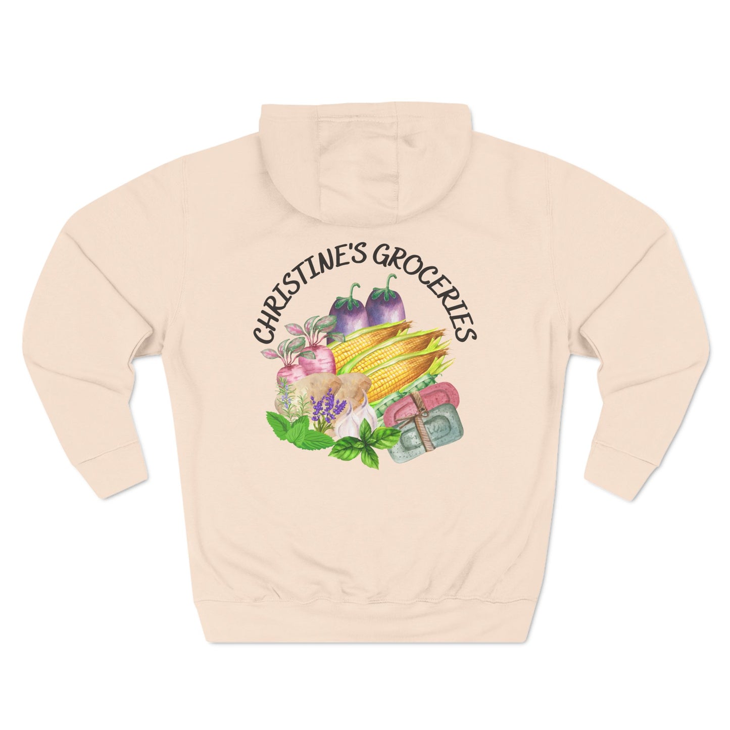 Christine's Groceries Logo Three-Panel Fleece Hoodie