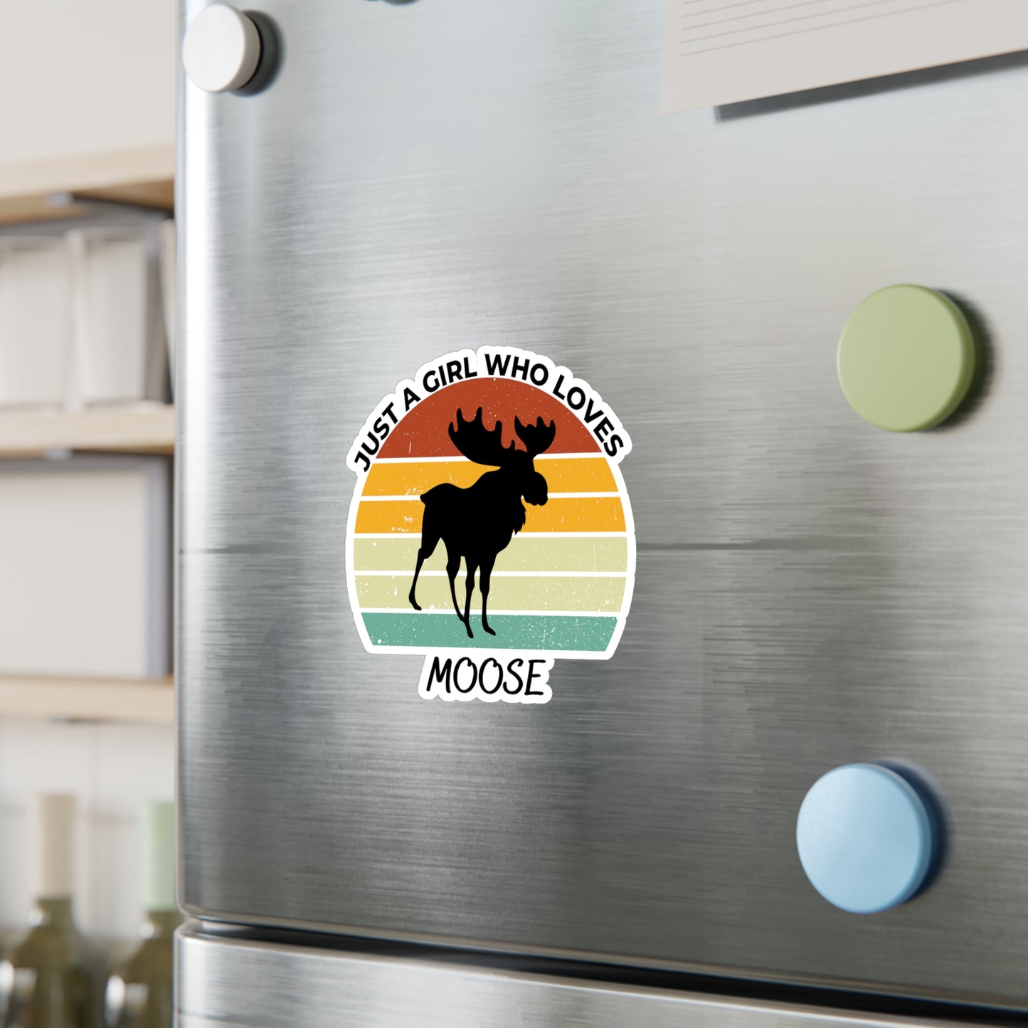 Just a Girl Who Loves Moose Kiss-Cut Vinyl Decals