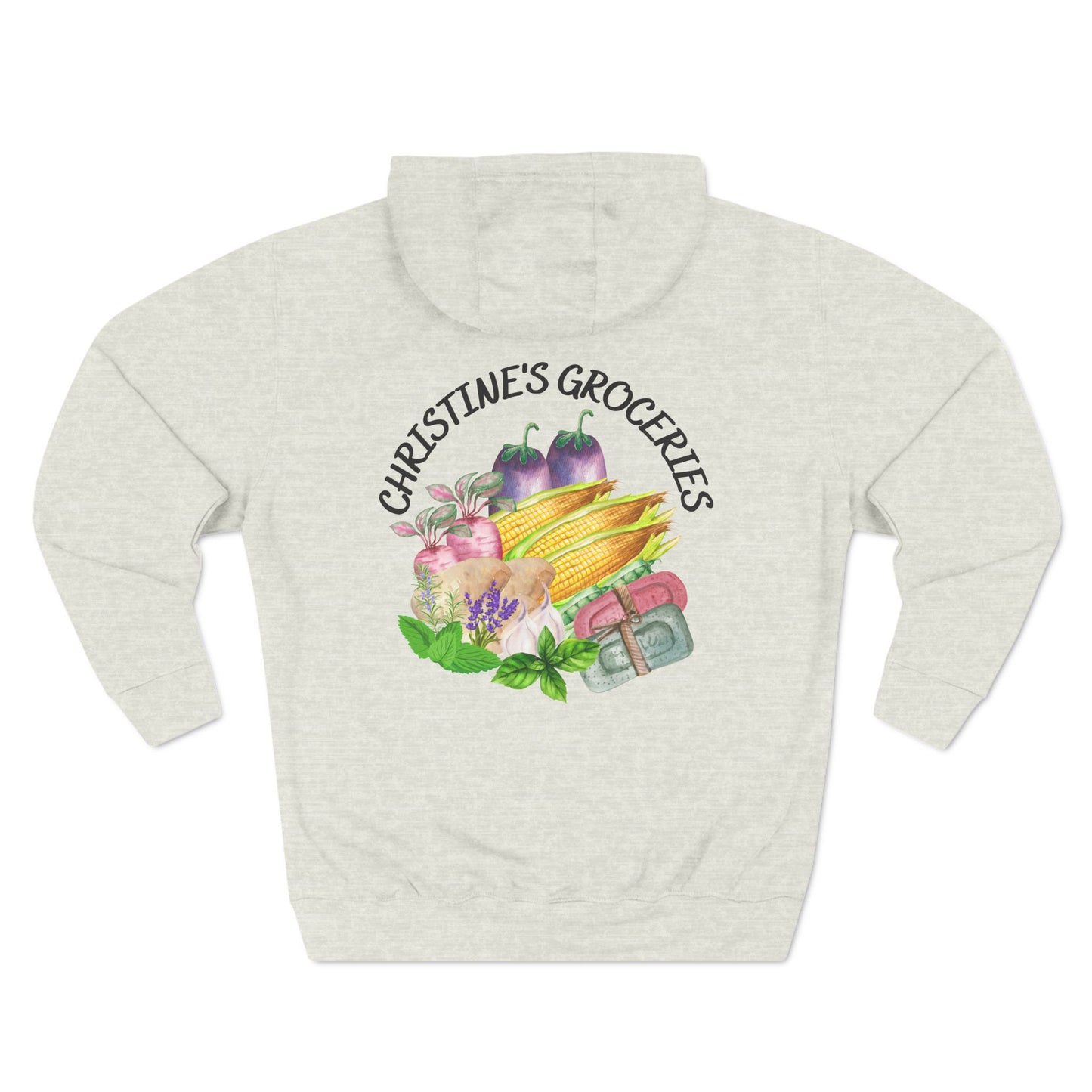 Christine's Groceries Logo Three-Panel Fleece Hoodie