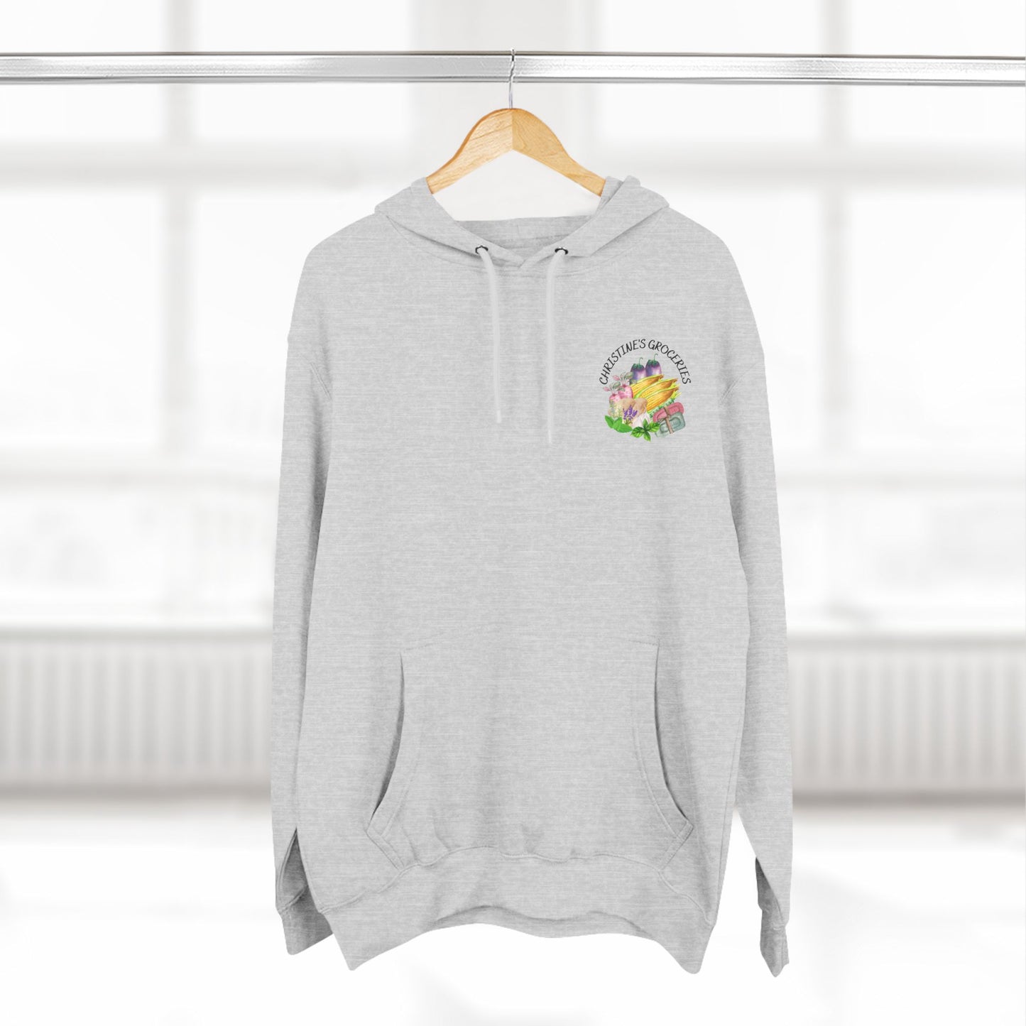 Christine's Groceries Logo Three-Panel Fleece Hoodie