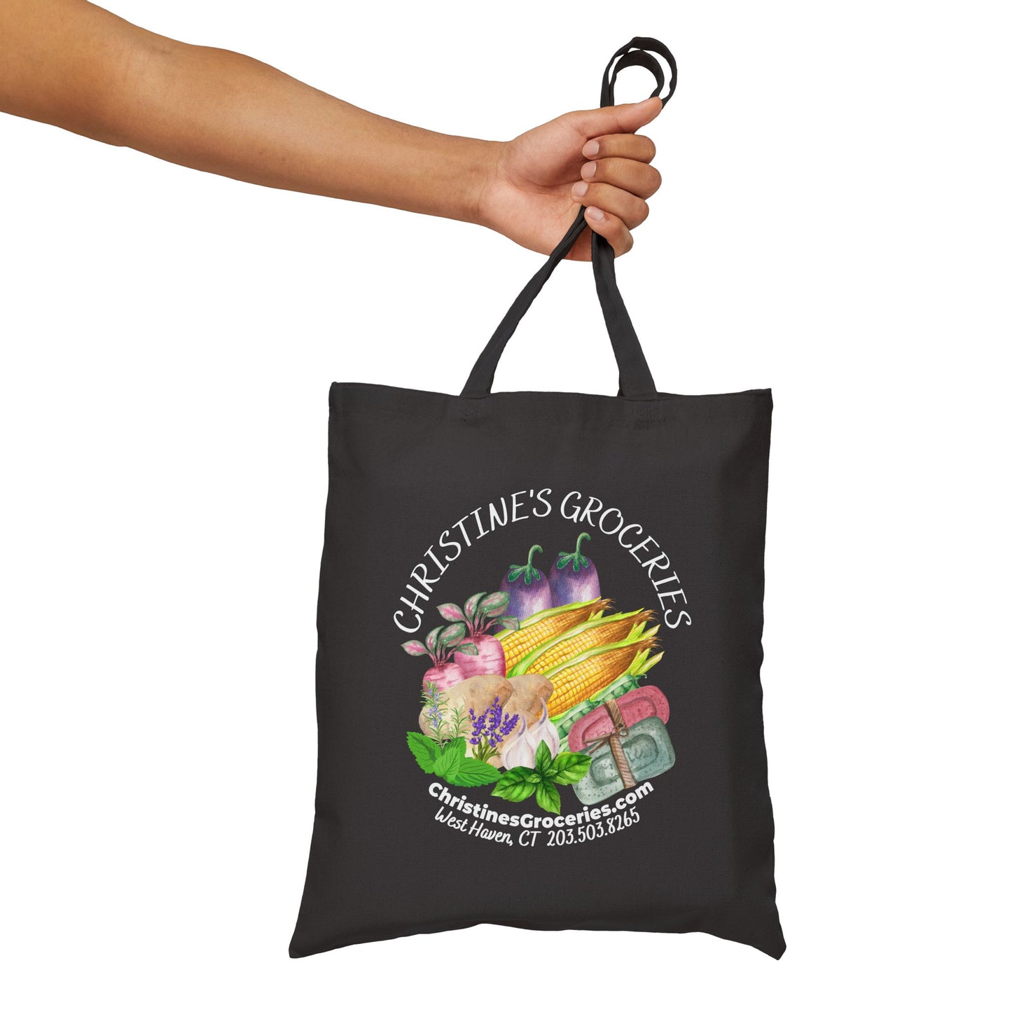 Christine's Groceries Cotton Canvas Tote Bag