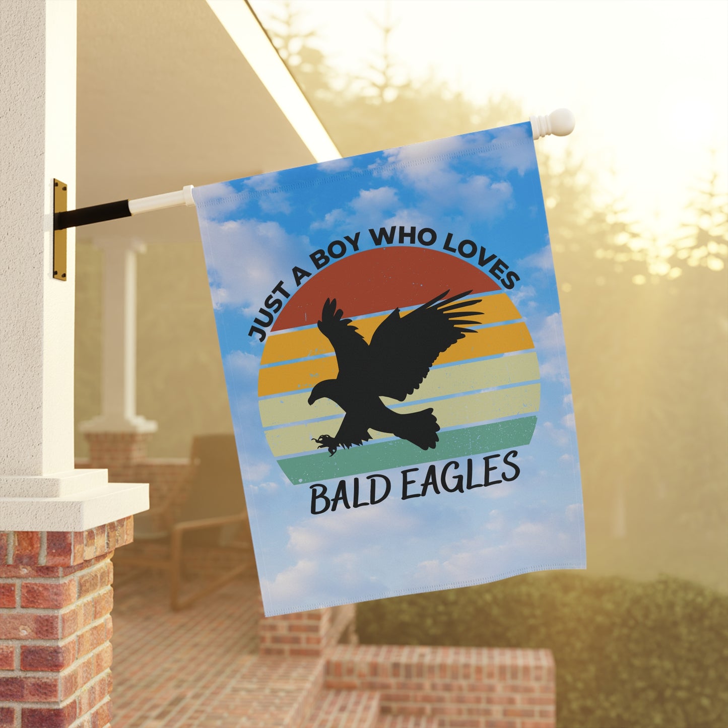 Just a Boy Who Loves Bald Eagles Garden & House Banner