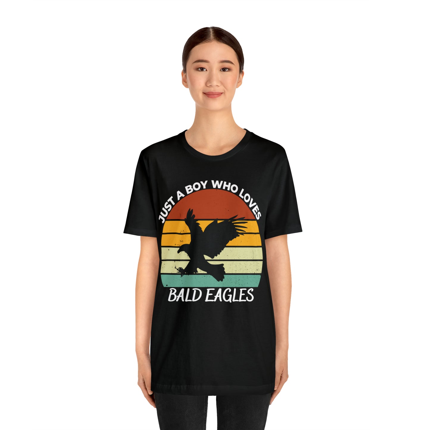 Just a Boy Who Loves Bald Eagles Short Sleeve Tee