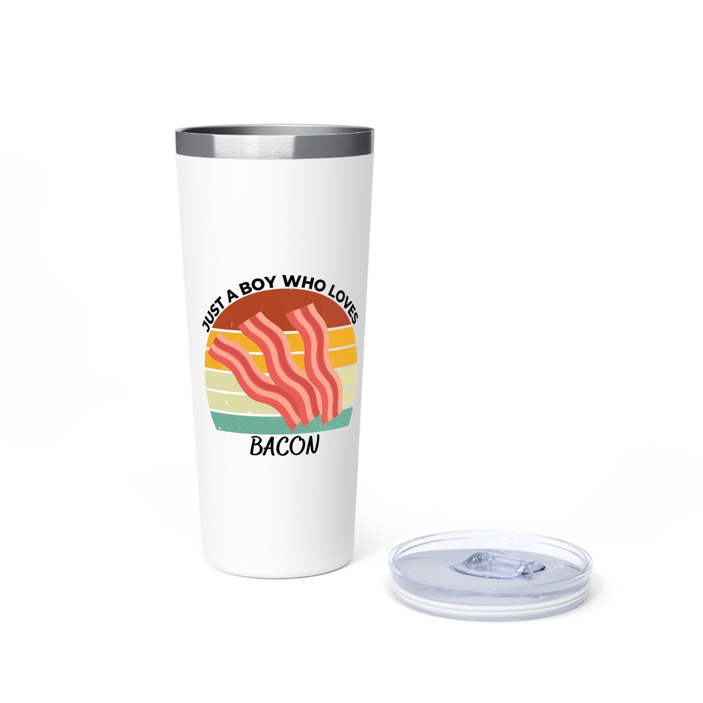 Just a Boy Who Loves Bacon Copper Vacuum Insulated Tumbler, 22oz