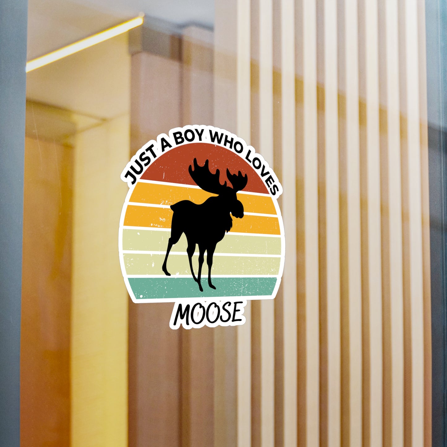 Just a Boy Who Loves Moose Kiss-Cut Vinyl Decals