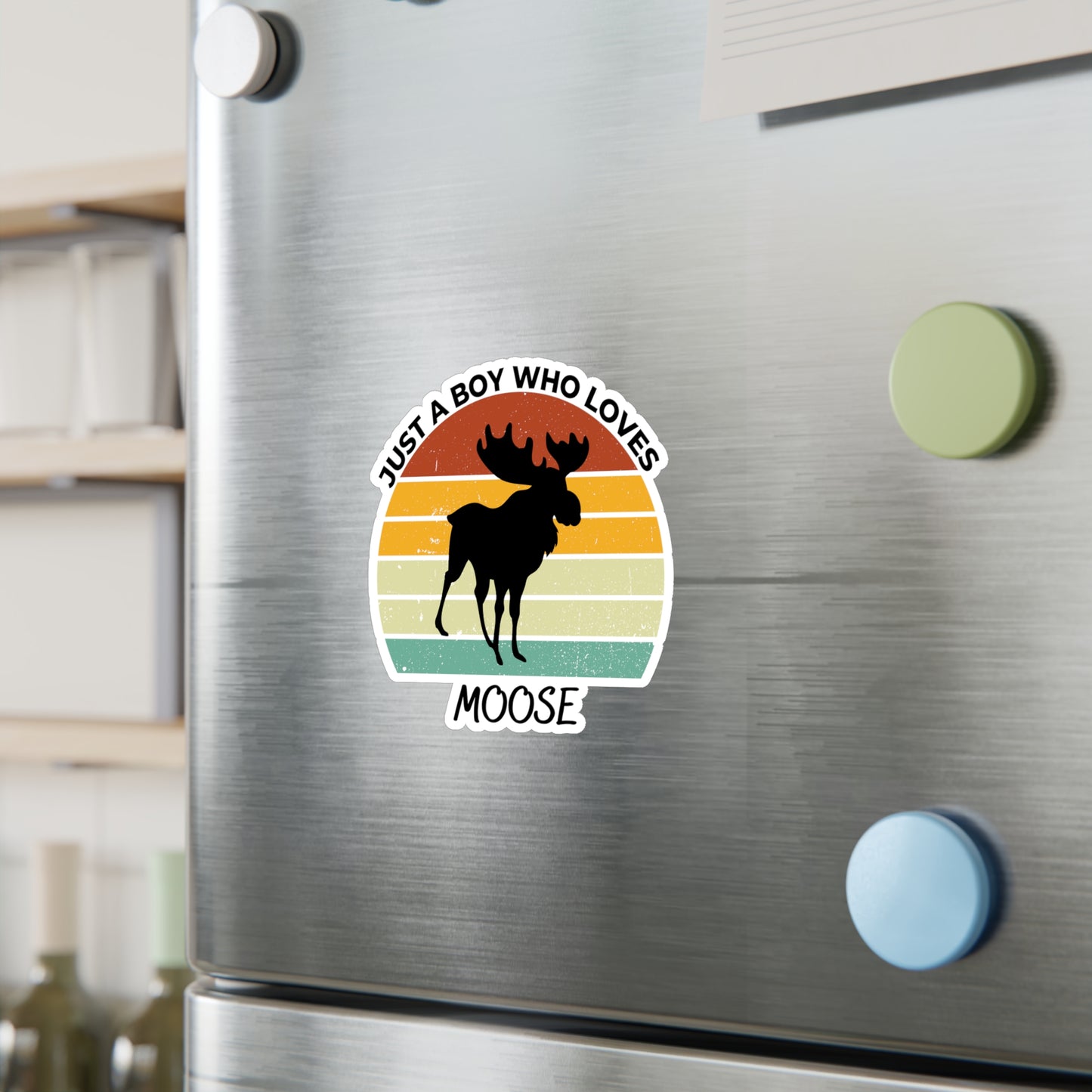 Just a Boy Who Loves Moose Kiss-Cut Vinyl Decals