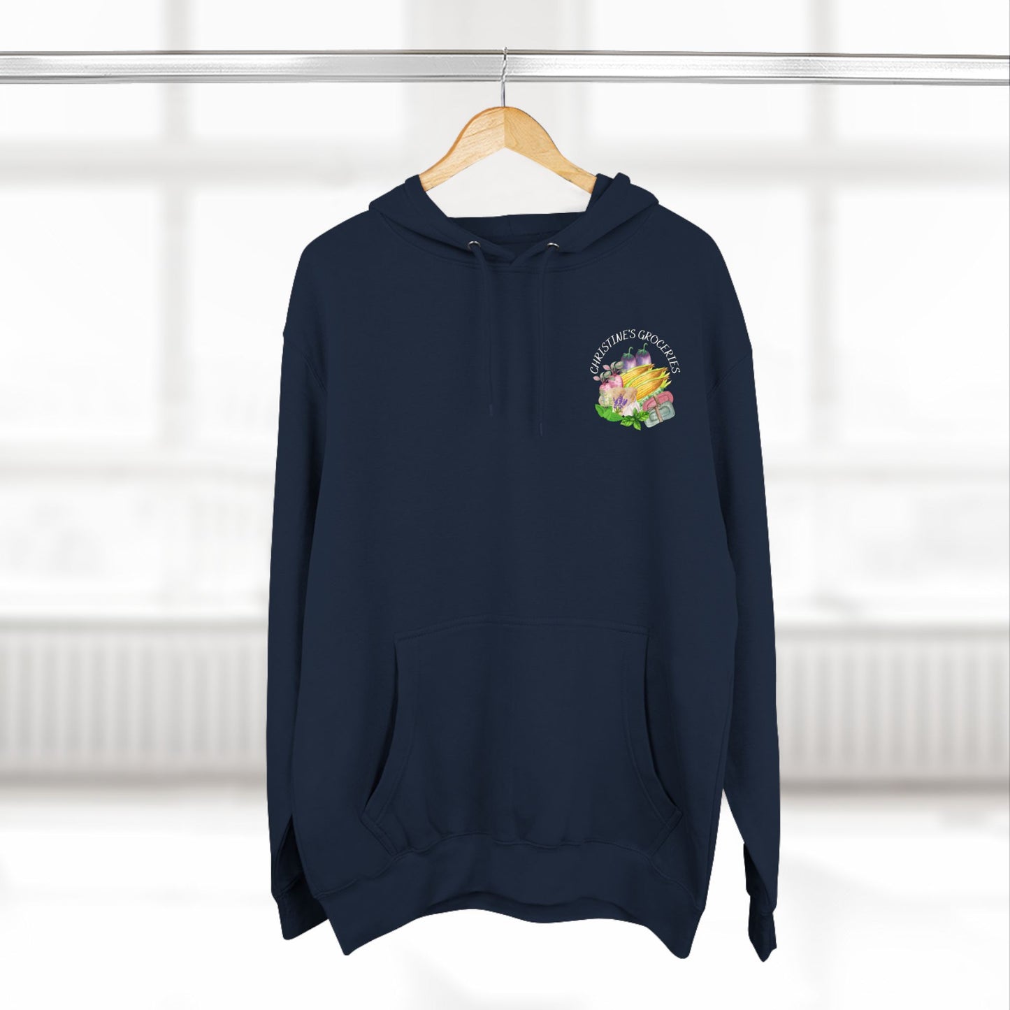 Christine's Groceries Logo Three-Panel Fleece Hoodie