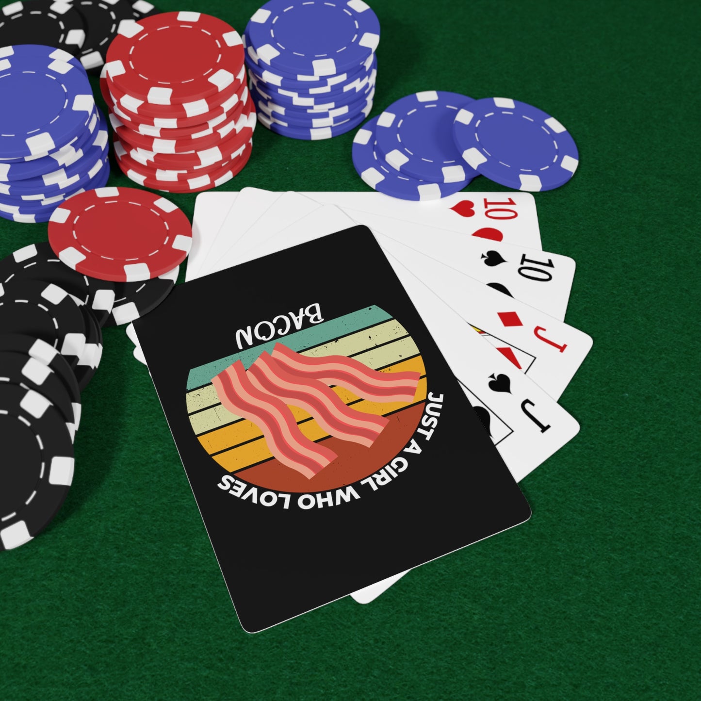 Just a Girl Who Loves Bacon Poker Cards