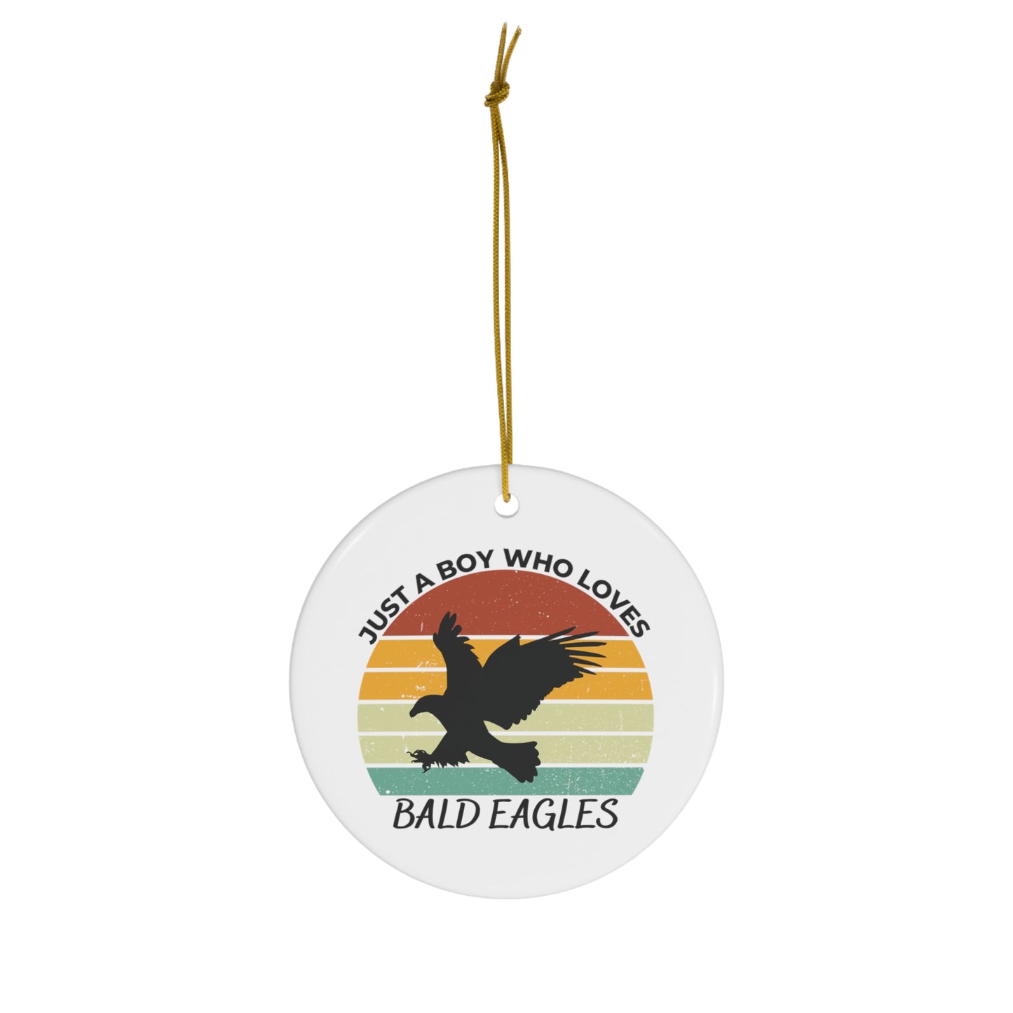 Just a Boy Who Loves Bald Eagles Ceramic Ornament, 3 Shapes