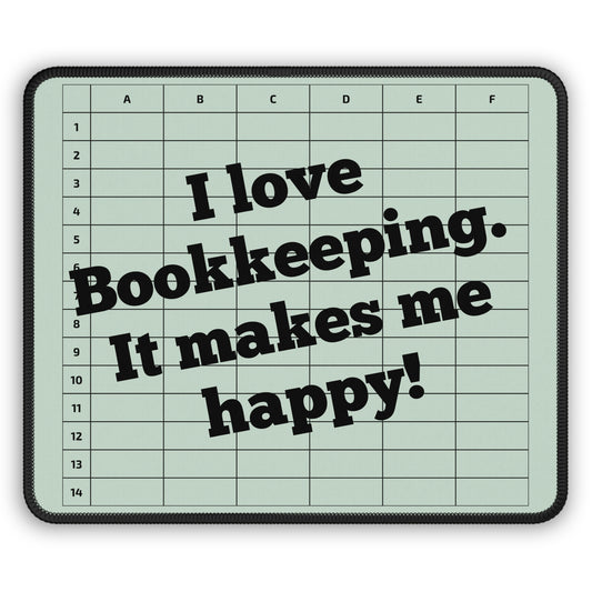 I Love Bookkeeping Mousepad – Smooth Surface, Non-Slip Base, Gift for Accountants & Gamers, Fun & Durable Desk Accessory - Green