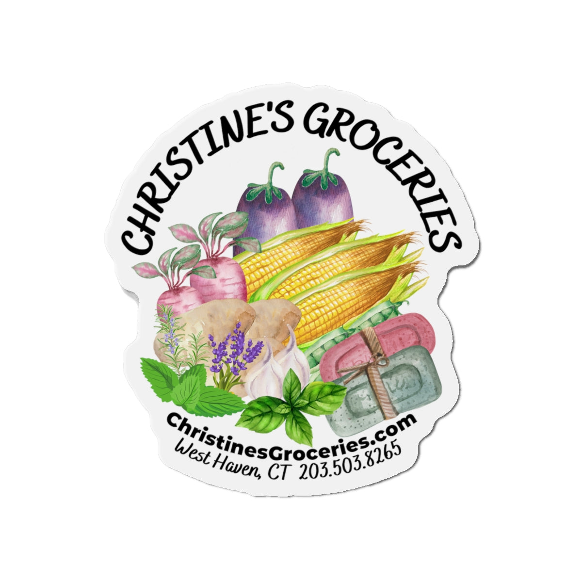 Christine's Groceries Die-Cut Magnets