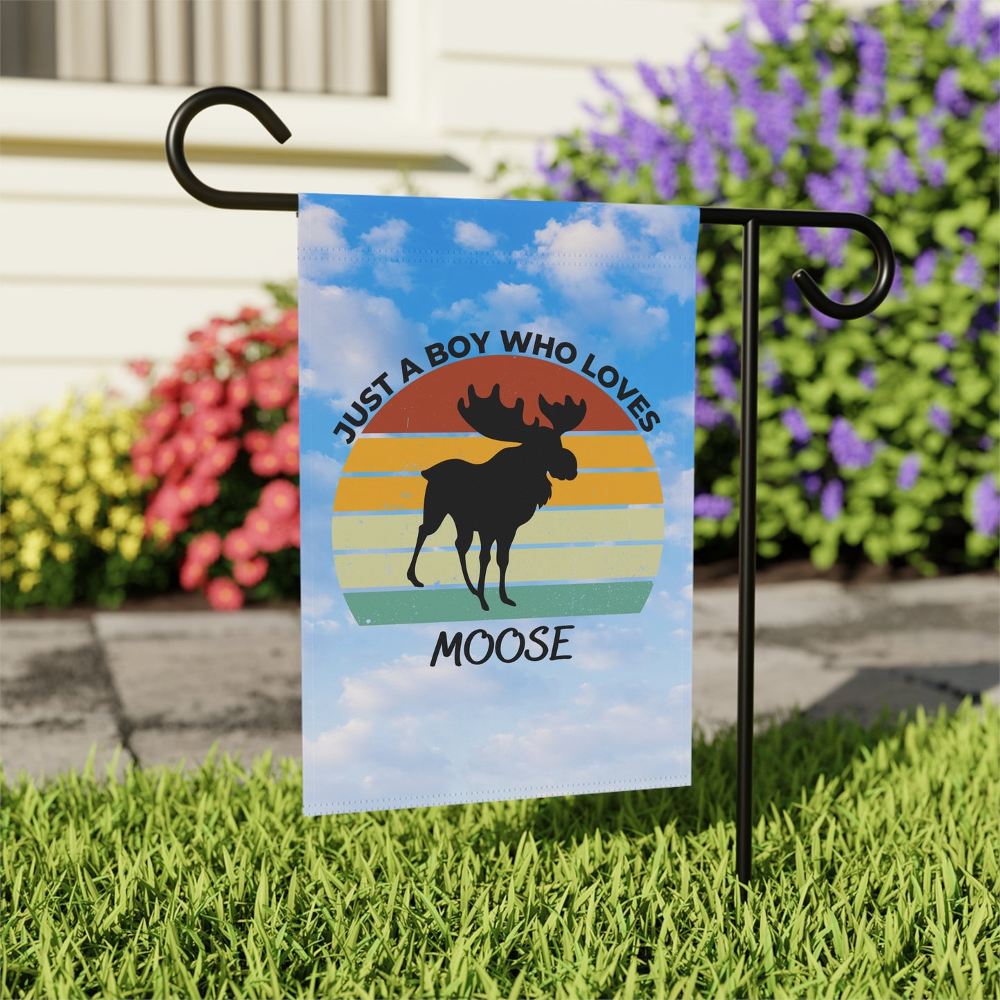 Just a Boy Who Loves Moose Garden & House Banner